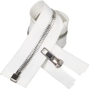 CHENGDA moda 5 # Y Dentes De Níquel Brilhante Open End Metal Zipper Para Jaqueta