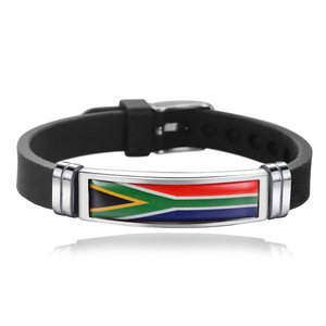 <span class=keywords><strong>Bracelet</strong></span> en silicone personnalisé avec drapeau national du Portugal, plaque en acier inoxydable, <span class=keywords><strong>bracelet</strong></span> pour les fans de sport européens, souvenir culturel, bijoux - Product Image 3