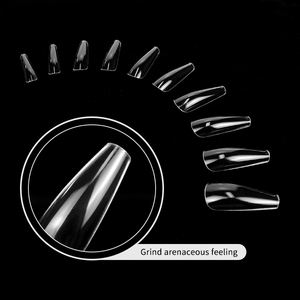 500 <span class=keywords><strong>Uñas</strong></span> Postizas Francesas Tipo Ataúd, <span class=keywords><strong>Uñas</strong></span> Artificiales Transparentes de Cobertura Completa - Product Image 5