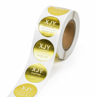 Rouleau d'autocollants en feuille d'or à chaud personnalisés XJY, impression de logo en feuille d'or, étiquettes adhésives