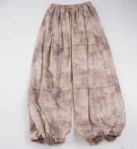 Street Style Vintage Floral Print Plaid Loose Straight Leg Casual Pants Relaxed Versatile Home Wear Elastic Waist Long Pants - Product Image 6