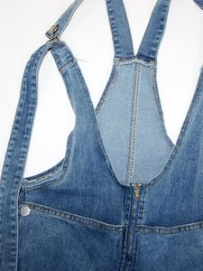 Nouveautés 2025 Combinaison <span class=keywords><strong>en</strong></span> <span class=keywords><strong>jean</strong></span> pour femme taille haute coupe ample style vintage décontractée automne jambe large - Product Image 4