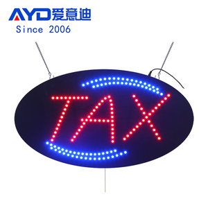 Panneaux publicitaires ovales de 15*27 pouces pour les entreprises de fiscalité, affichage intérieur à vision LED ouverte - Product Image 1