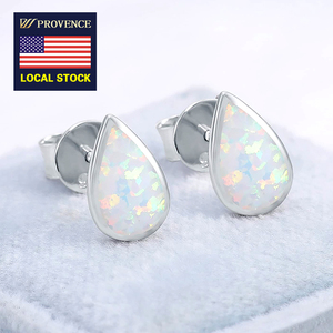 Orecchino 925 in <span class=keywords><strong>argento</strong></span> Sterling 18k placcato oro bianco con taglio a pera opale <span class=keywords><strong>orecchini</strong></span> gioielli da donna regalo all'ingrosso - Product Image 2