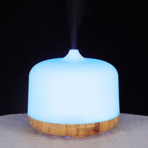 Diffuseur d'arômes 500 ml, humidificateur ultrasonique avec lumière LED, base en grain de bois, télécommande, diffuseur d'huiles essentielles pour la maison - Product Image 1