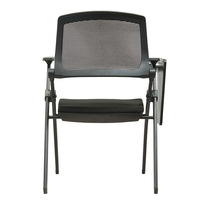 Chaise de conférence pliable avec tablette d'écriture, design moderne et minimaliste en maille, configuration table-chaise tout-en-un pour salles de réunion