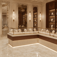 Vitrine de présentation de bijoux sur mesure en verre avec éclairage LED et serrure pour boutique de bijoux haut de gamme