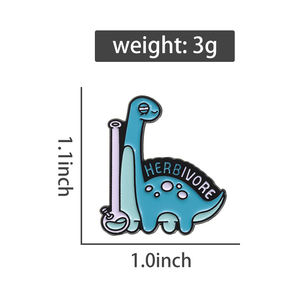 Toptan Herbivorous dinozor emaye Pin karikatür sevimli vejetaryen hayvanlar broş yaka sırt çantası rozetleri moda takı hediye - Product Image 6
