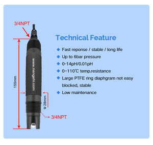 Plástico IP68 Impermeável Submersível pH Eletrodo/Probe Aquaculture Fish Farm pH Monitoring Sensor - Product Image 3
