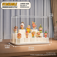 Vitrine en acrylique transparente anti-poussière pour figurines de collection, boîte de rangement pour jouets, organisateur de présentation