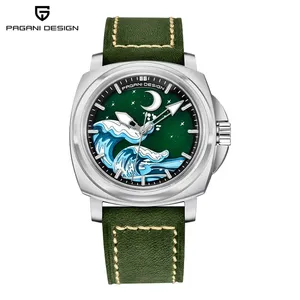 PAGANI DESIGN YS014 Mode Hommes Luxueux Montre Automatique <span class=keywords><strong>Saphir</strong></span> NH35A Acier Inoxydable <span class=keywords><strong>Cuir</strong></span> Étanche 10Bar Montre-Bracelet - Product Image 5