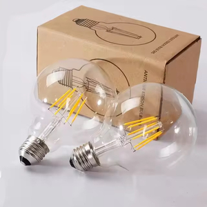 Bóng đèn Edison trang trí Retro G95, dây tóc xoắn <span class=keywords><strong>LED</strong></span>, thân bằng thủy tinh và đồng thau, chân E27/E14/B22, đạt chứng nhận CE/VDE, có thể điều chỉnh độ sáng - Product Image 4