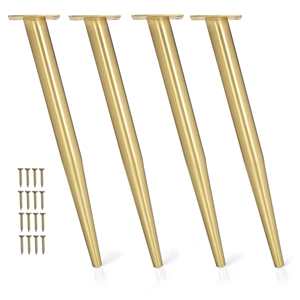 의자 다리 16 인치 테이퍼 골드 블랙 현대 고급 가구 발 캐비닛 커피 테이블 벤치 금속 의자 의자 다리 - Product Image 2