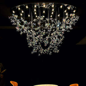 Luces interiores directas de fábrica, proyecto interior personalizado profesional, candelabro de flores de cristal colorido - Product Image 3