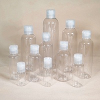 Fabricant de Guangzhou pour flacons cosmétiques en plastique PET de 10 ml/30 ml/60 ml, forme cylindrique, couvercle à rabat, impression sérigraphique personnalisée