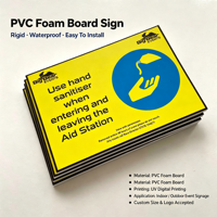 Panneau publicitaire en PVC résistant aux intempéries de 3 mm, 5 mm, 10 mm, imprimé UV, en mousse PVC pour affichage intérieur/extérieur, salons professionnels et présentoirs de vente au détail