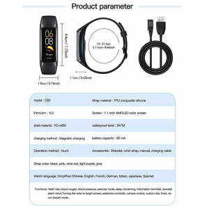 24/7 kalp hızı ve uyku monitör Smartwatch dokunmatik ekran sağlık monitör Android IOS uyumlu akıllı bilezik - Product Image 2