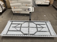 Tables rectangulaires blanches en plastique de 6 pieds, robustes, pour événements extérieurs et banquets, non pliables