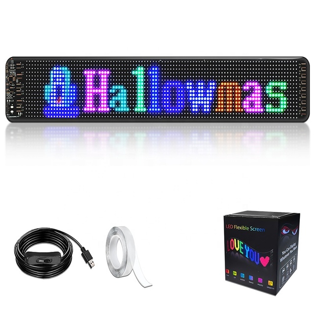 Most Popular Programmable Outdoor Soft Sticky Flexible Self Adhesive Led Display Screen Panel IP66 Waterproof Rating Factory