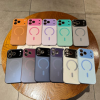 Étui magnétique de luxe AJ Frosted avec grande fenêtre pour iPhone 17 Air 12 13 14 15 16 18 Pro Max, compatible charge sans fil, coque de protection
