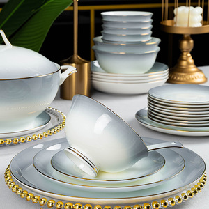 Ensemble de vaisselle en céramique, bol et assiette, vaisselle en porcelaine fine de qualité supérieure, design papillon écologique, vente en gros pour usage domestique - Product Image 6