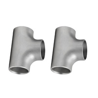 Raccords en acier inoxydable ANSI ASME B16.9 304 316 316L 304L SCH40 3 pouces à souder bout à bout, Té en acier blanc sans soudure à 3 voies, Té égal
