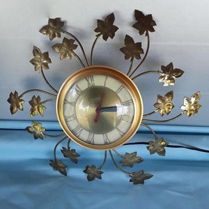 Gold <b>Metal</b> Sunburst Wall <b>Clock</b> - Product Image 1