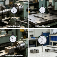 Original Mitutoyo 2046SB Messuhr 0-10mm 0,01mm Skala Analog-Plunger-Messgerät Flacher Rücken 57mm Messuhr mit Vergrößerung auf Lager