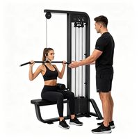 Mesin Lat Pulldown Komersial untuk Gym, Peralatan Fitness dengan Selectorized Weight Stack dan Kabel untuk Latihan Punggung