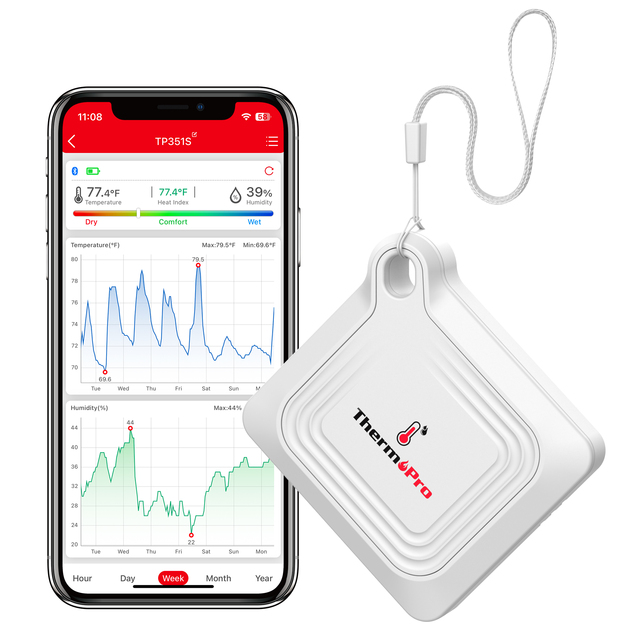 Household Hygrometer 260FT Range Temperature Sensor Greenhouse Thermometer Remote App Control Temperature and Humidity