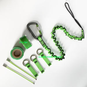 C-PIN Elastic Safety Lanyard Anti-Fall Ajustável Segurança Cordão Com ferramenta Mosquetão Cordão - Product Image 3
