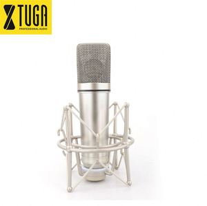 Microphone de Bureau Filaire à Condensateur Xtuga UX87 à Large Diaphragme pour Enregistrement Diffusion XLR, Base Métallique pour Radiodiffusion et Doublage - Product Image 1