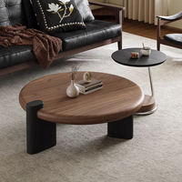 Table basse minimaliste ronde marron pour salon et maison