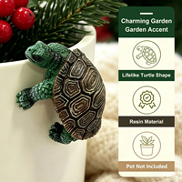 Figurine de tortue miniature en résine peinte à la main, ornement pour pot de fleurs, décoration de bord de pot de plantes, cadeau pour jardin, bonsaï, micro-pot de plantes d'intérieur
