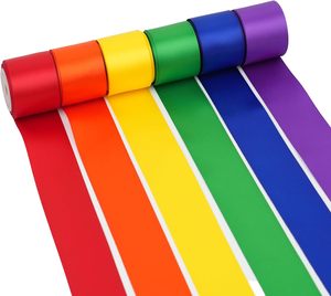 Cintas de Raso de Poliéster de Doble Cara de Alta Resistencia, Color Gris Sólido, de 1 1/2 Pulgadas de Ancho y 100 Yardas de Largo, Libres de Azo - Product Image 3