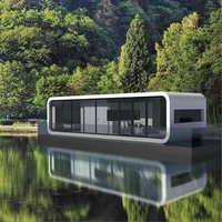 Cabane Apple moderne et intelligente de luxe, mini-maison préfabriquée en conteneur, salle de bain, salon, structure en acier écologique imperméable