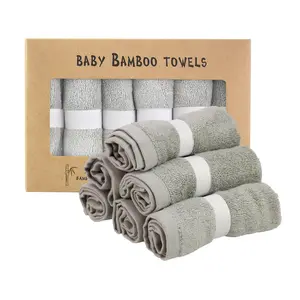 Cao Cấp Hữu Cơ Tre Trắng Dày & Mềm Bé Bath Washcloths 100% Tự Nhiên Tre Khăn Set