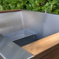 Bropool Bain à remous rectangulaire moderne pour hôtels, en acier inoxydable, capacité 400 L, écologique et facile à installer, idéal pour les spas