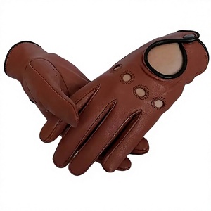 Custom Brown <b>Leather</b> <b>Driving</b> <b>Gloves</b> Full Finger Unisex All Season Design for <b>Men</b> and Women <b>Driving</b> Riding Outdoor Activities - Product Image 1