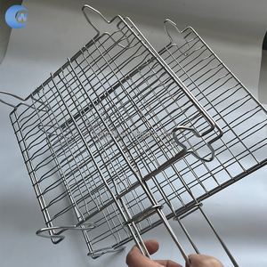 Gấp kim loại BBQ nướng kẹp Burger nướng Nhà hàng Cá nướng lưới với xử lý - Product Image 6