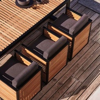 Ensemble de canapés d'extérieur de luxe avec structure en aluminium, résistant aux intempéries, pour projets hôteliers