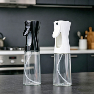 Transparent Oil Spray Bottle Cylinder M Size Plastic Lid See Through For Cooking Air Fryer Use - Product Image 2