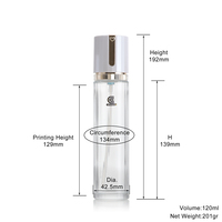 Bouteille de pompe de lotion en verre transparent vide de 40ml 100ml 120ml avec couvercle blanc pour stocker les soins de la peau