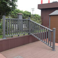 Système de balustrade de balcon pour villa moderne en composite bois-plastique (WPC) – Garde-corps extérieur ignifuge, anti-UV et antirouille