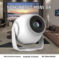 Mini-projecteur portable YDH-TP360 Android 14 Smart Pico Home Cinéma compatible 8K 450 Lumens pour divertissement à domicile