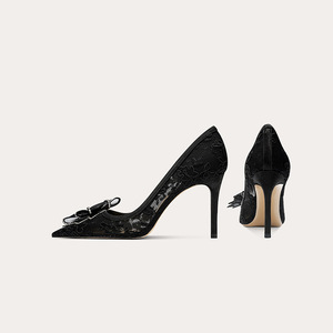 Bridal Wedding Women <b>Pumps</b> Crystal Bowknot Satin Sandals 2025 Summer Heels Party Prom Shoes - Product Image 6