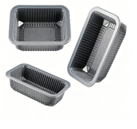 Barquette rectangulaire en plastique écologique pour viande, impression extérieure personnalisée, plusieurs longueurs et largeurs, pour steak, bœuf, fruits de mer, produits frais