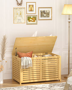 Cesto para Ropa Sucia de Bambú, Cesto para Ropa Sucia de 2 Secciones y 120L con Tapa y Bolsa Interior Extraíble, Cesto para Ropa Sucia Grande con Separador - Product Image 5