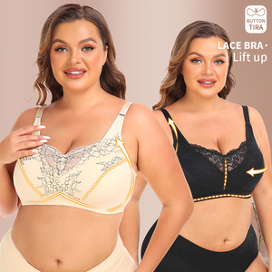 Ladymate ODM/OEM Sujetador De Talla Grande Para Mujer Frauen Plus Size BH Große Brust Ungefüttert Sexy Dessous Spitze Perspektive BH - Product Image 1