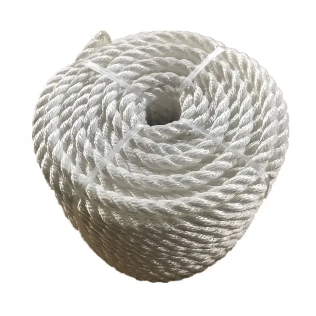 Corda marinha de nylon de 10mm com 3 fios, corda torcida